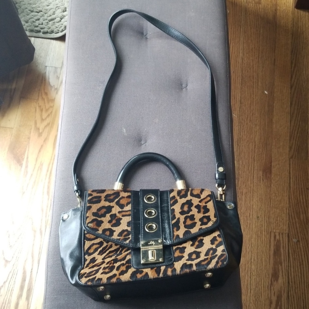 Milly Leopard Print Shoulder Bag